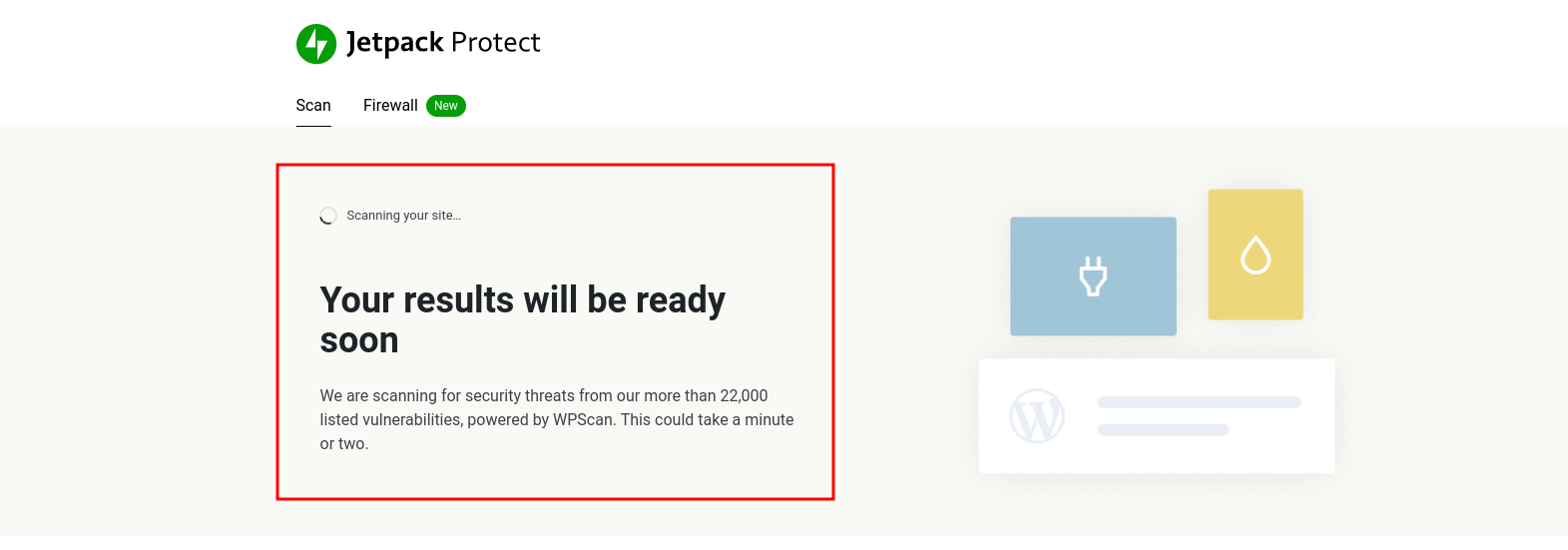 Jetpack Protect Started Security Scan