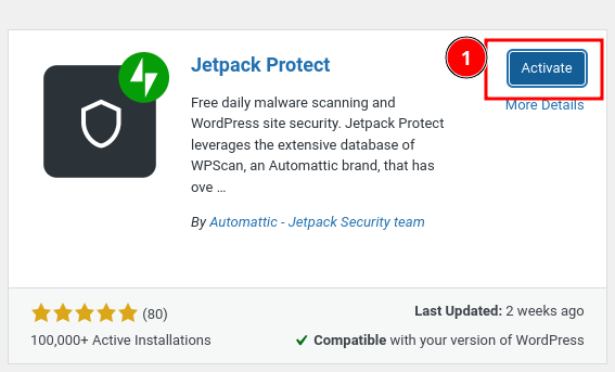 Activate Jetpack Protect