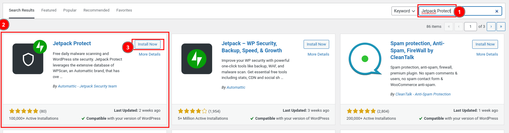 Install Jetpack Protect Plugin