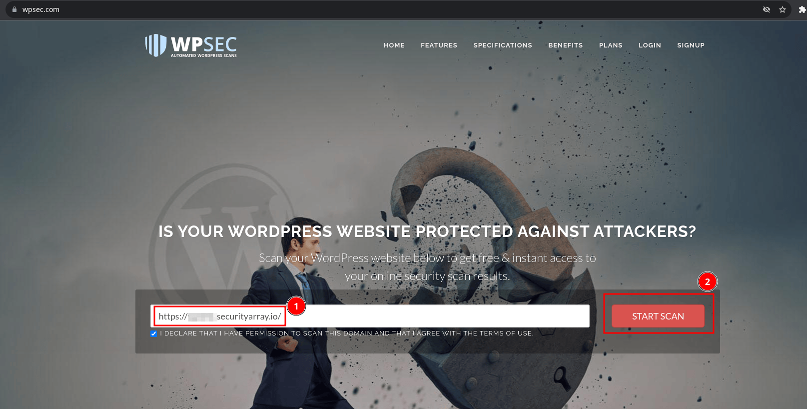 Using WPSEC to Initiate the Scan