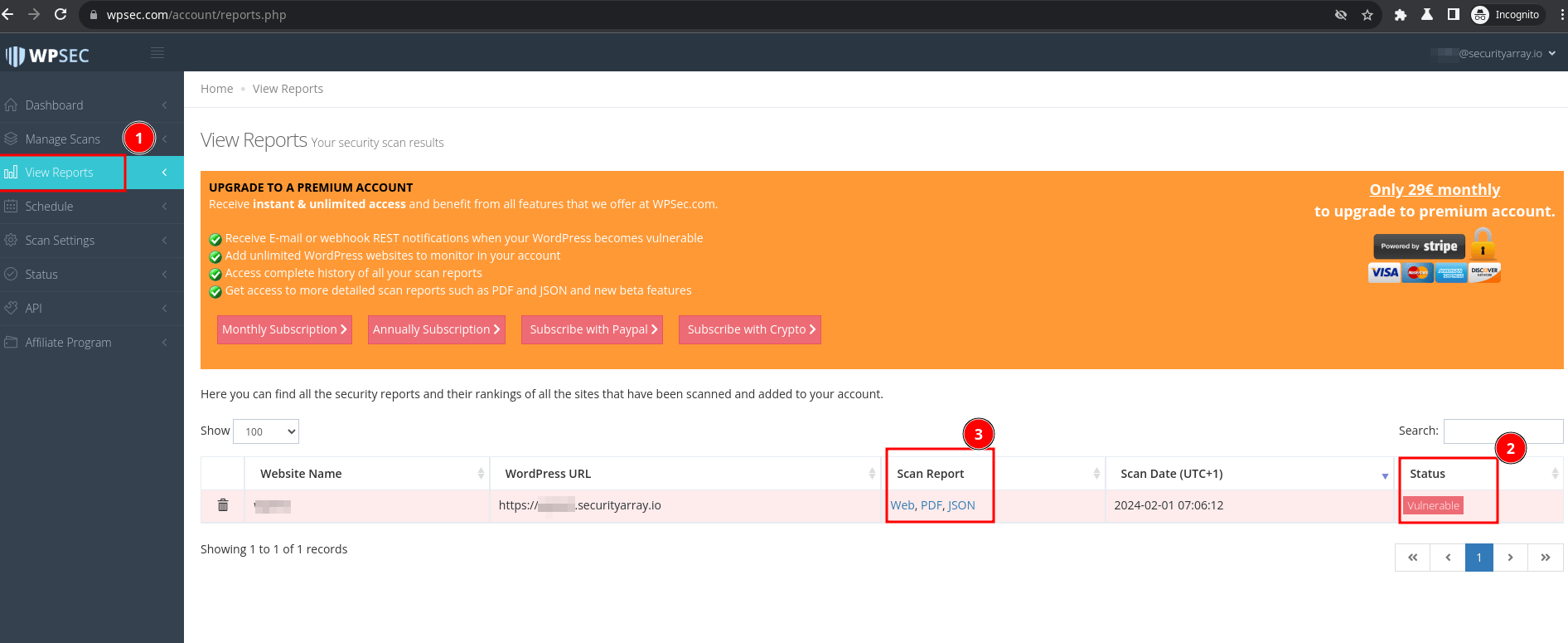 WPSEC - View Reports