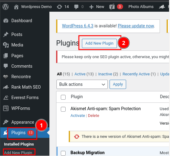 WordPress Add New Plugin